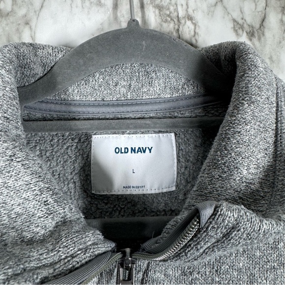 OLD NAVY Light Heather Gray half zip Long Sleeve Sweater Tee Size Large - Picture 3 of 5